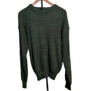 Saugatuck Sweater Size L Dark Green Acrylic Crewneck Vintage